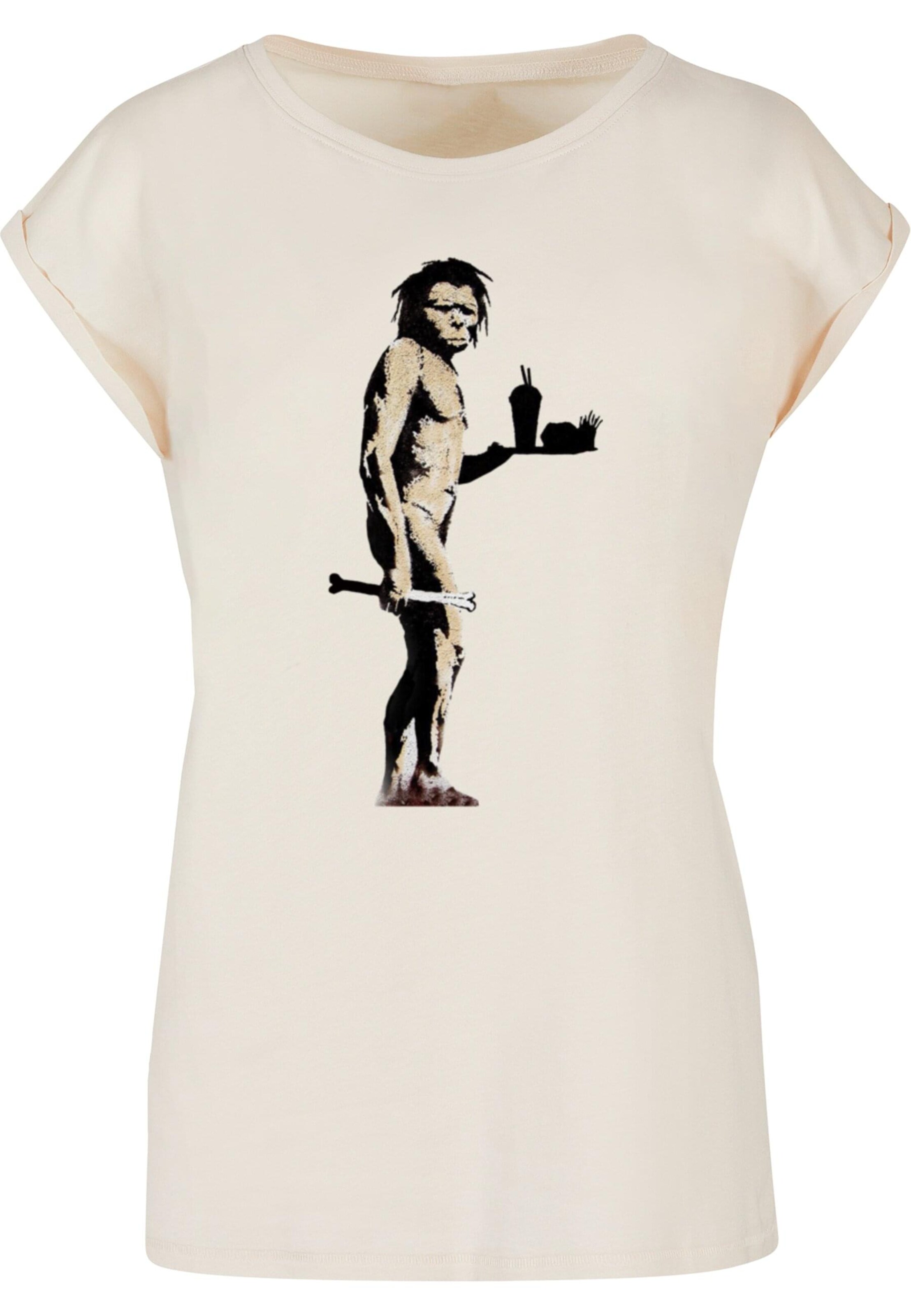 Merchcode Shirt 'Brandalised - Fast Food Apeman' in Bruin: voorkant