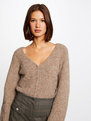 Morgan Knit Cardigan 'MANIA' in Brown: front