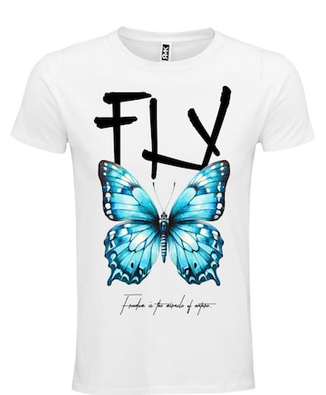 RMK Shirt 'Rundhalsausschnitt Butterfly' in Weiß: Vorderseite