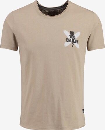 Key Largo Shirt 'MT BELIEVE' in Beige: front