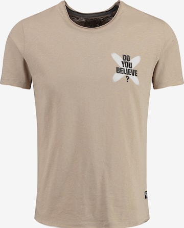 Key Largo T-shirt 'MT BELIEVE' i beige: framsida