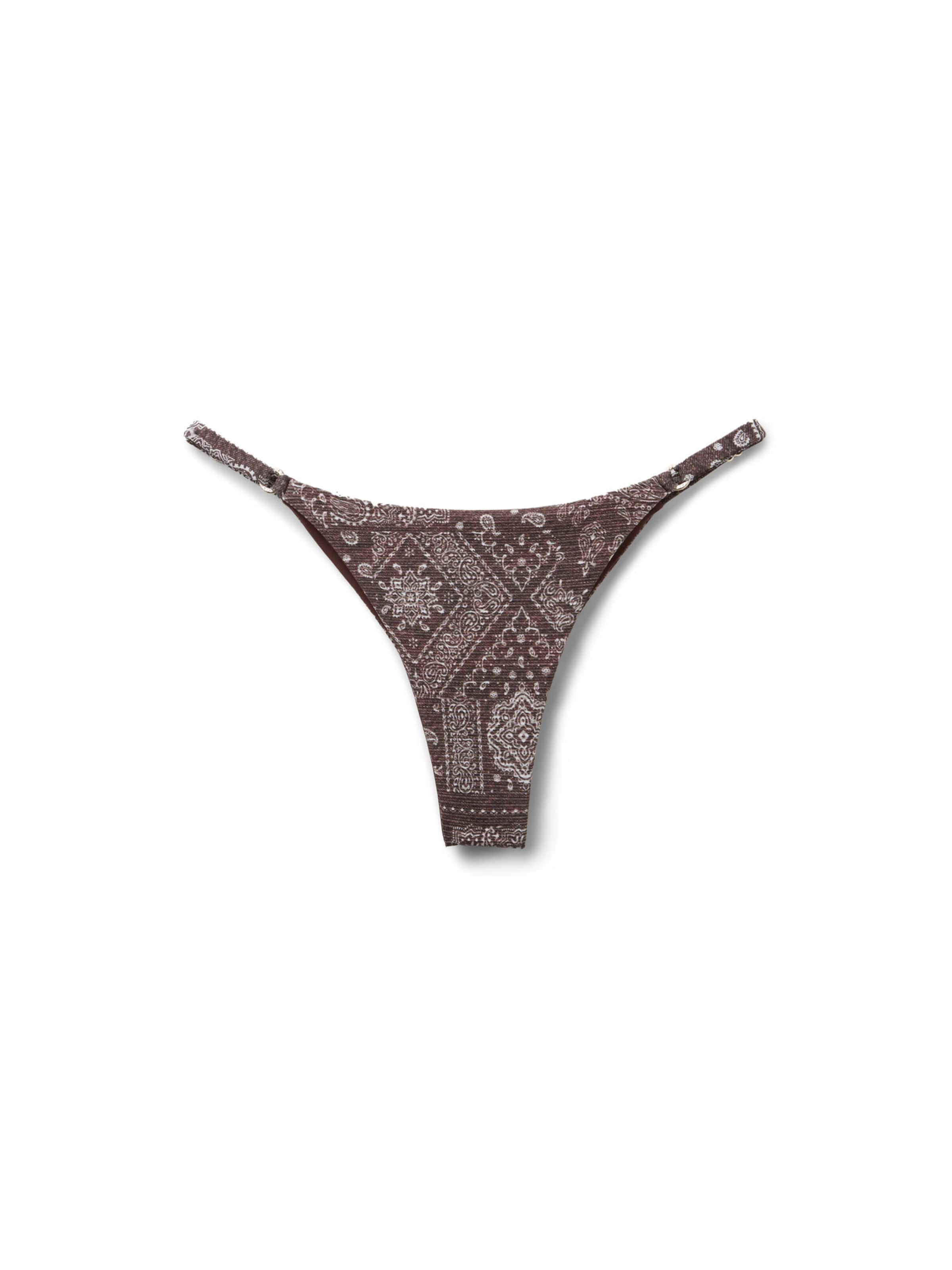 CALZEDONIA Brazilian-Bikinihose 'Paisley' in Braun: Vorderseite