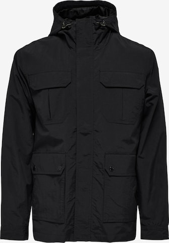 Only & Sons - Parca de invierno 'Noah' en negro: frente