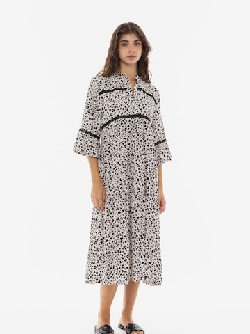 Pink LabelHaljina 'BEACHWEAR OFFWHITE LEO LONG' - bijela boja: prednji dio