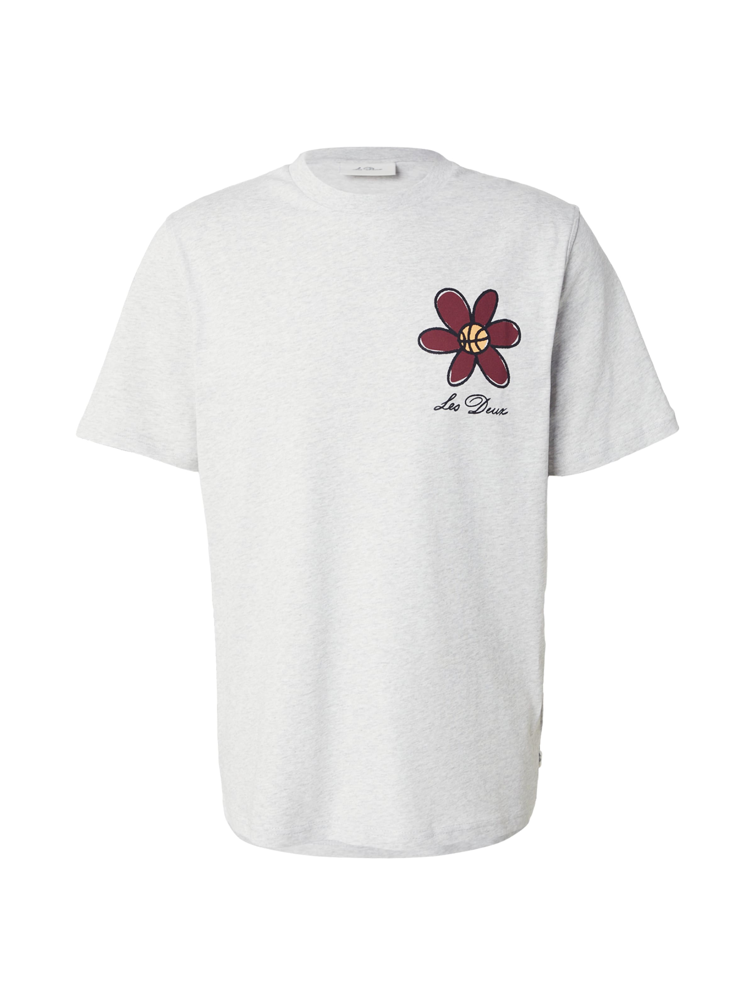 Les Deux Shirt 'Flower Basket' in Grey: front