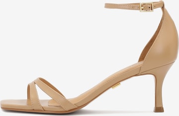 Sandales à lanières Kazar en beige : devant