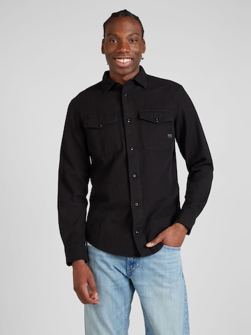 G-Star RAW Regular fit Button Up Shirt 'Marine' in Black: front