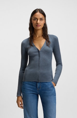 BOSS Knit Cardigan ' Friva ' in Blue: front