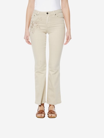 bēšs KOROSHI Paplatināti gali Džinsi: no priekšpuses