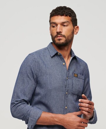 Superdry Regular fit Button Up Shirt in Blue