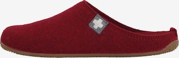 Living Kitzbühel Slippers 'Filz - Schweizer Kreuz' in Red: front