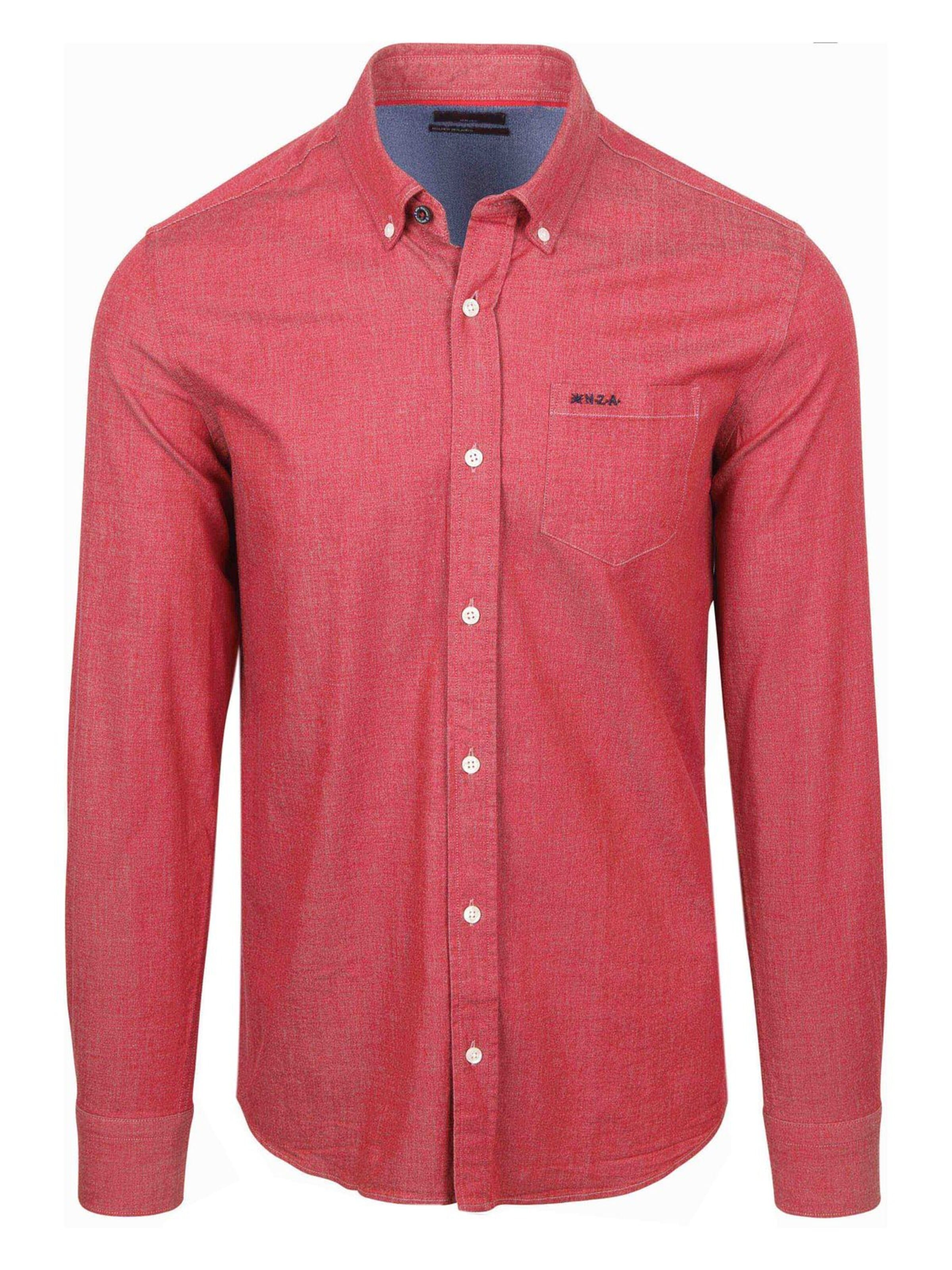 NZA New Zealand Auckland Regular fit Overhemd in Rood: voorkant