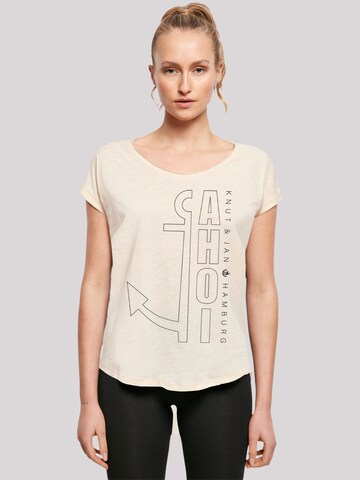 F4NT4STIC Shirt 'Ahoi Anker Outlines Knut & Jan Hamburg' in Beige: front