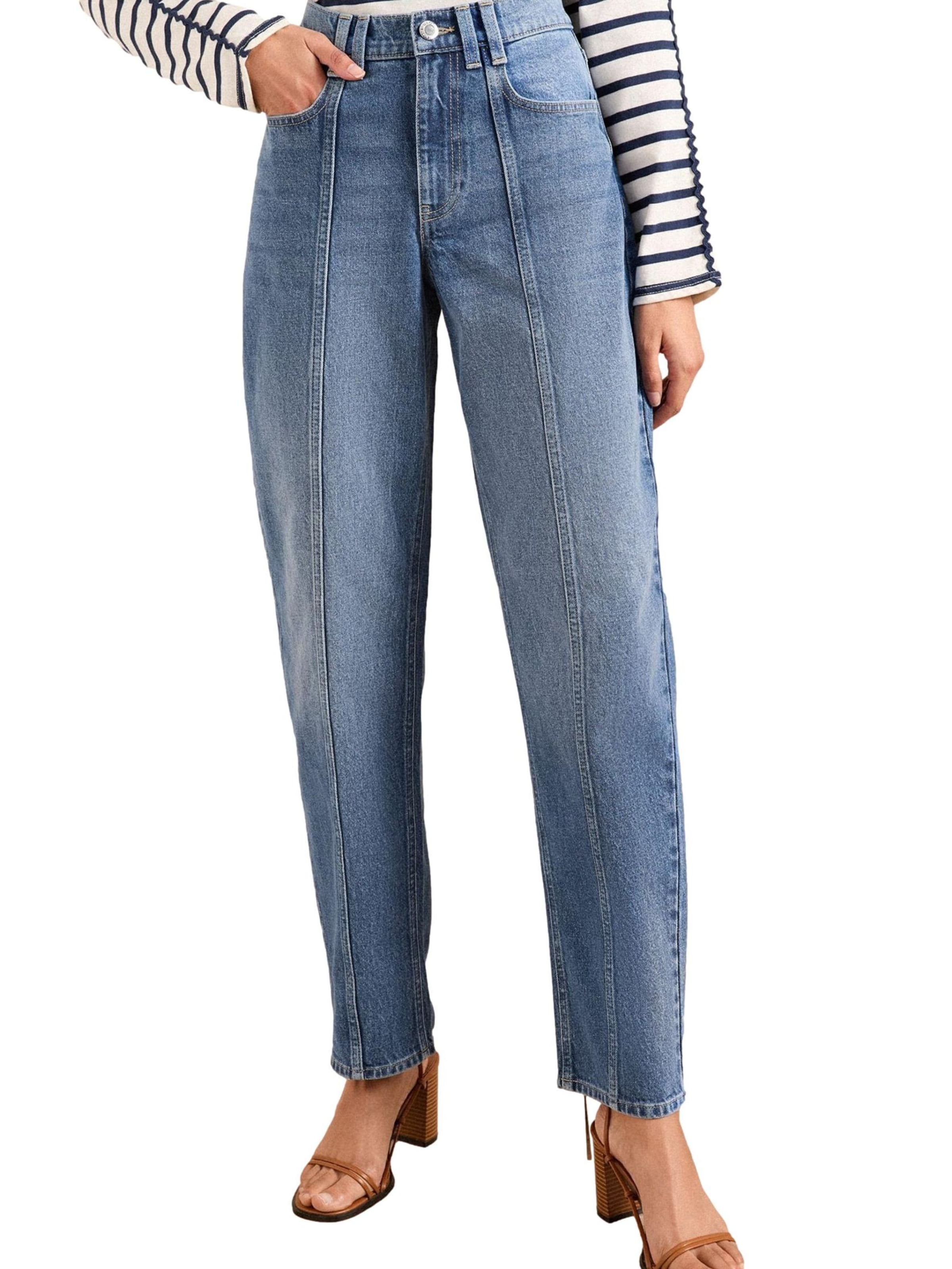 Barrel Jean love & roses en bleu : devant