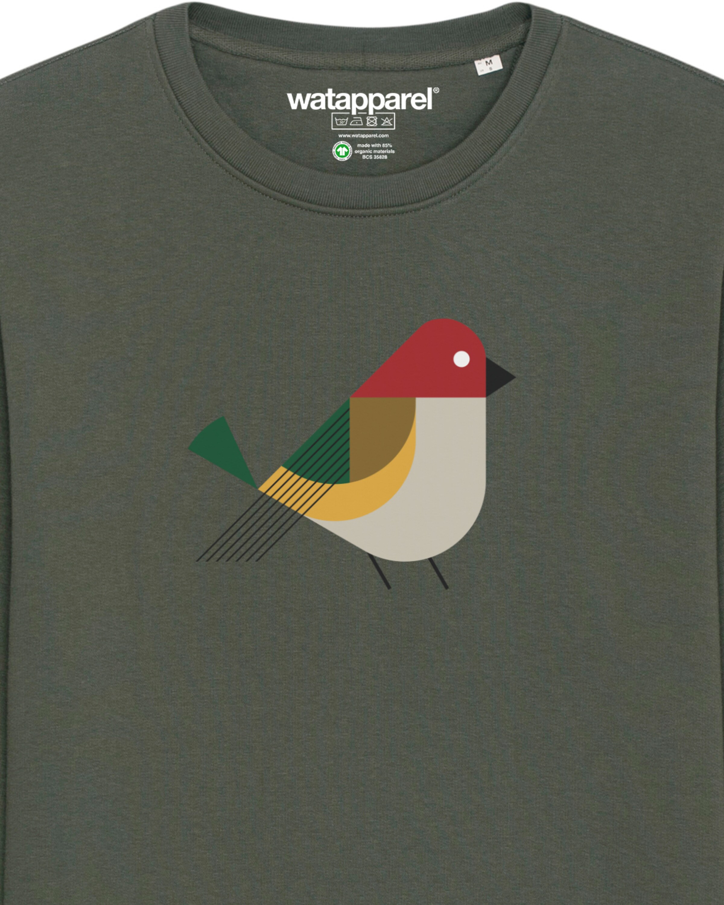 Watapparel Sweatshirt ' Vogel ' in Grün