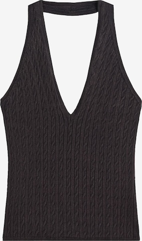 Top in maglia di Bershka in nero: frontale