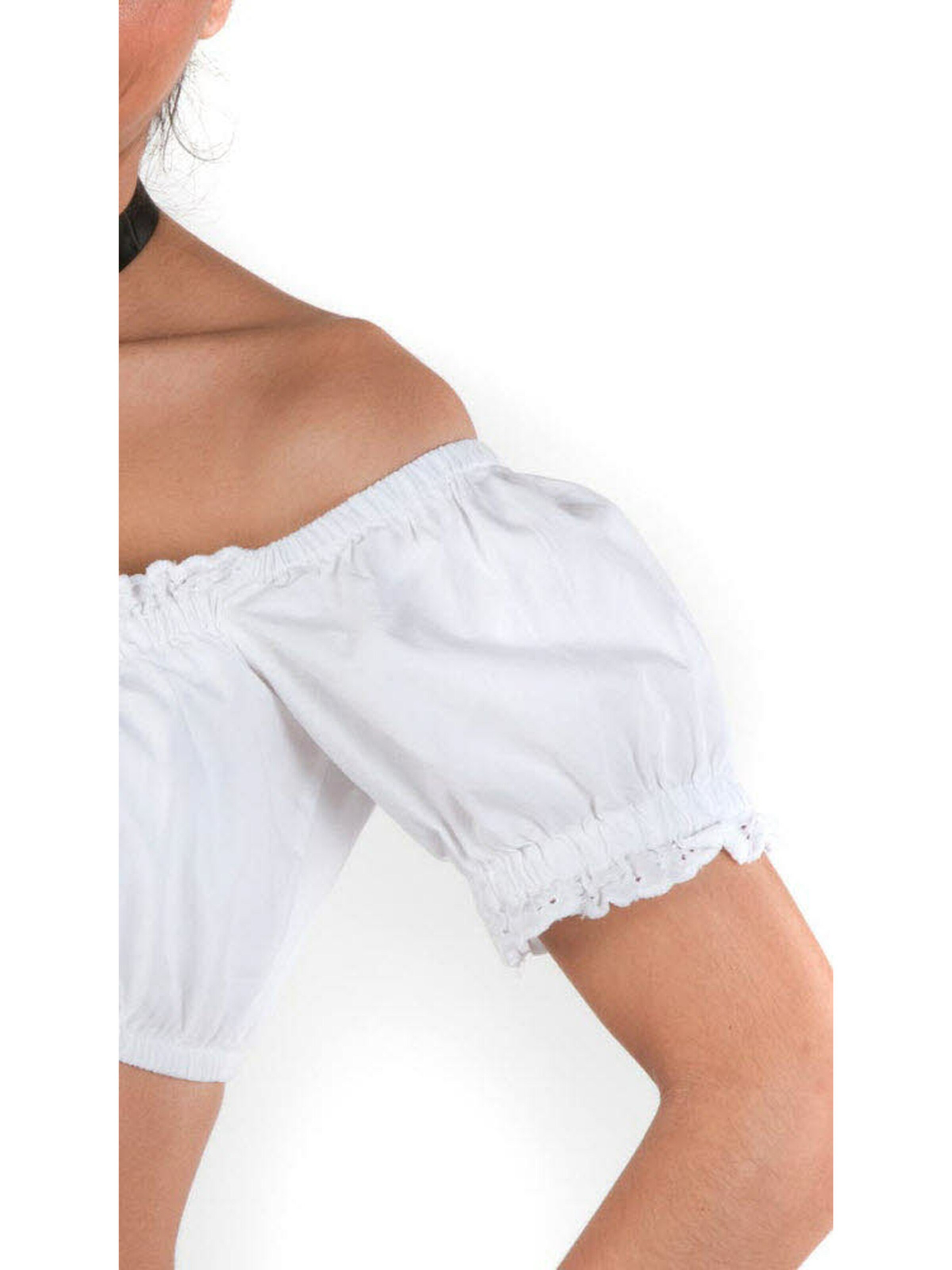 Trachtenhof Nübler Trachtenbluse 'Dirndlbluse kurzarm Cleopatra'‌‌‌‌‌‌ in Weiß