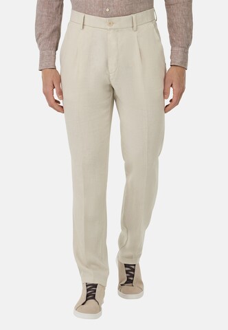 regular Pantaloni con pieghe di Boggi Milano in beige: frontale