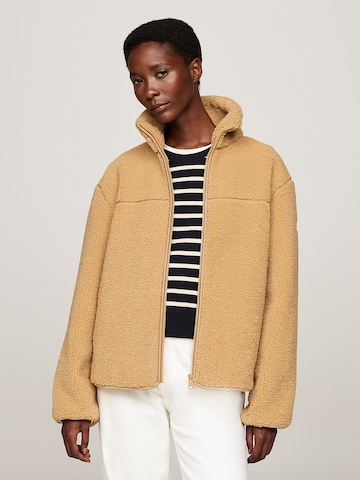 TOMMY HILFIGER Fleece jacket in Beige: front