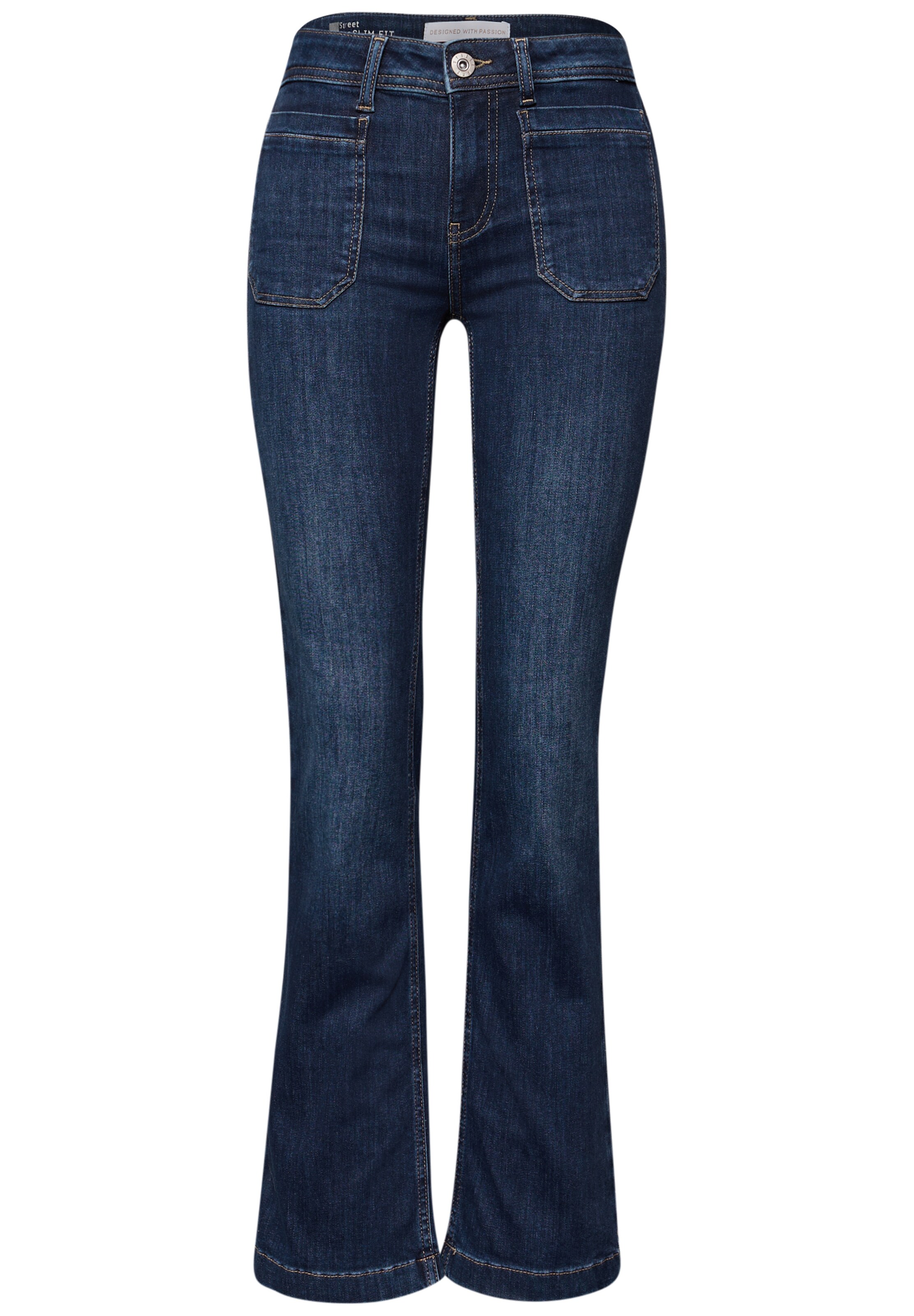STREET ONE Bootcut Jeans in Blau: Vorderseite