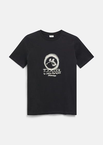 s.Oliver Shirt in 134-140 in de kleur Zwart / Wit, Productweergave