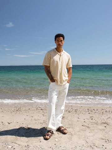 BLEND Rovný strih Košeľa 'BHAkon' - Béžová