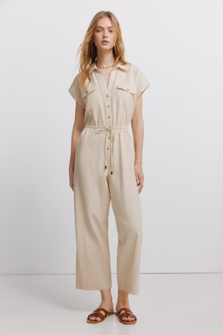 Springfield Jumpsuit in Beige: voorkant