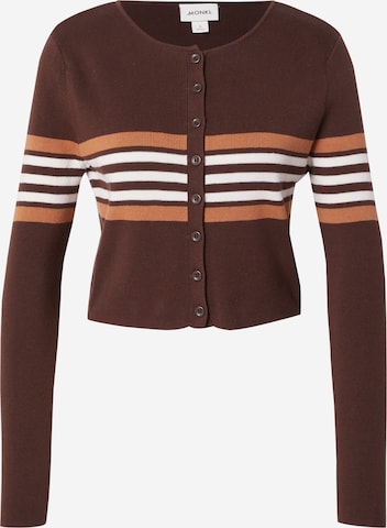 Monki Gebreid vest in Bruin: voorkant