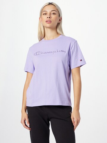Champion Authentic Athletic Apparel T-Shirt in Lila: Vorderseite