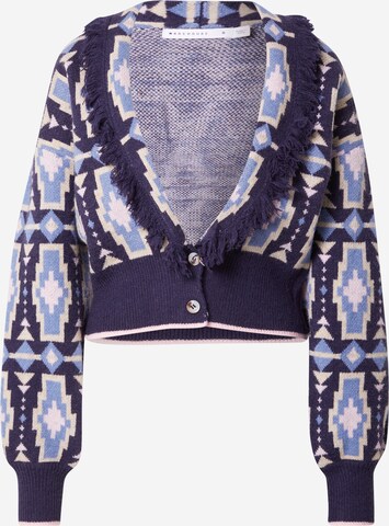 Warehouse Knit Cardigan 'Aztec' in Blue: front