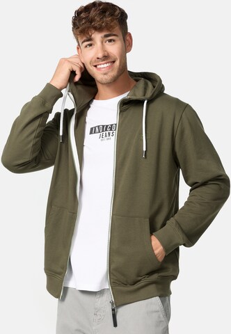 INDICODE JEANS Zip-Up Hoodie 'Christos' in Green