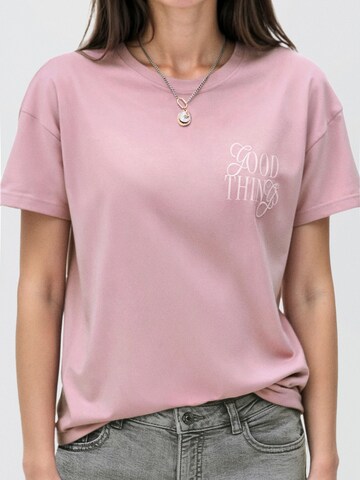 Tricou 'GOOD' de la MANGO TEEN pe roz