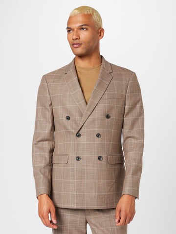 Coupe regular Veste de costume TOPMAN en beige : devant