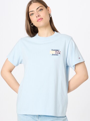 Tricou de la Tommy Jeans pe albastru: față