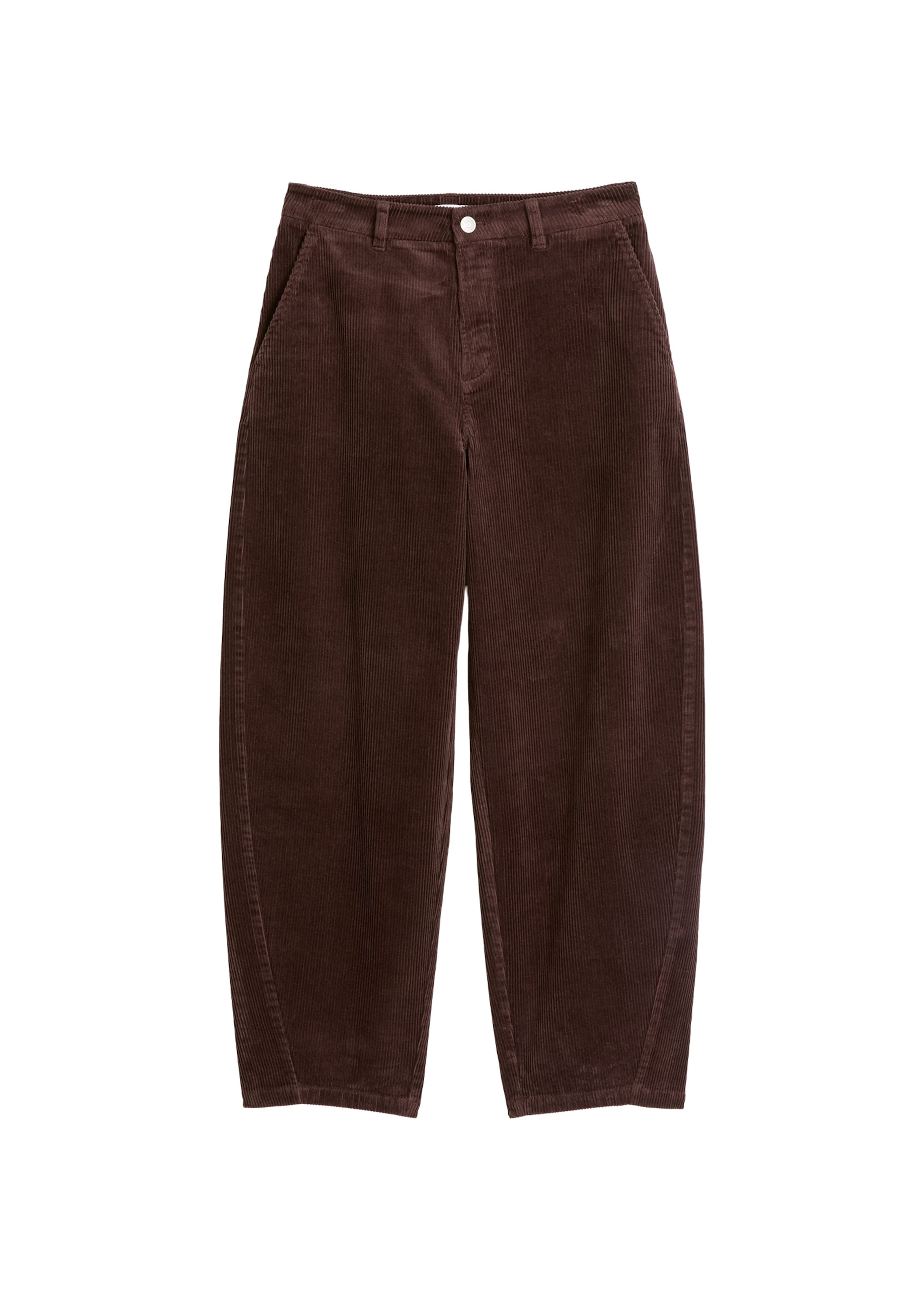 Marc O'Polo DENIM Barrel Trousers 'Airin' in Brown: front