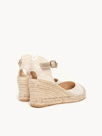 Alhamas - Sandalias con hebilla 'Alpargata Cuña 7 cm' en oro