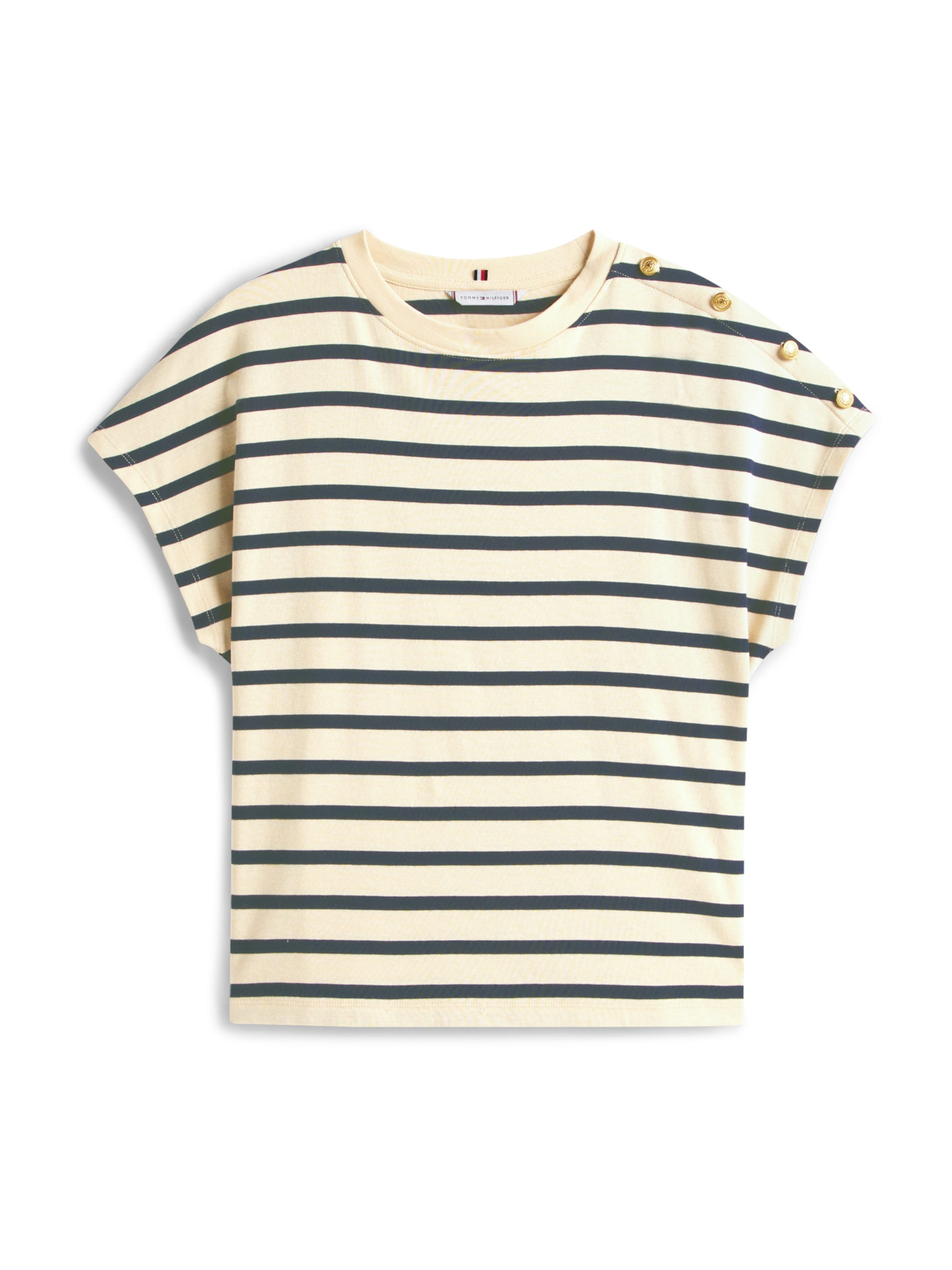 TOMMY HILFIGER T-shirt en bleu foncé / blanc cassé, Vue avec produit