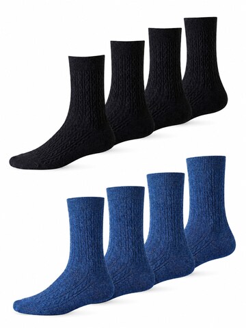Millo Socks 'Cosy Twist Mix' in Blue: front