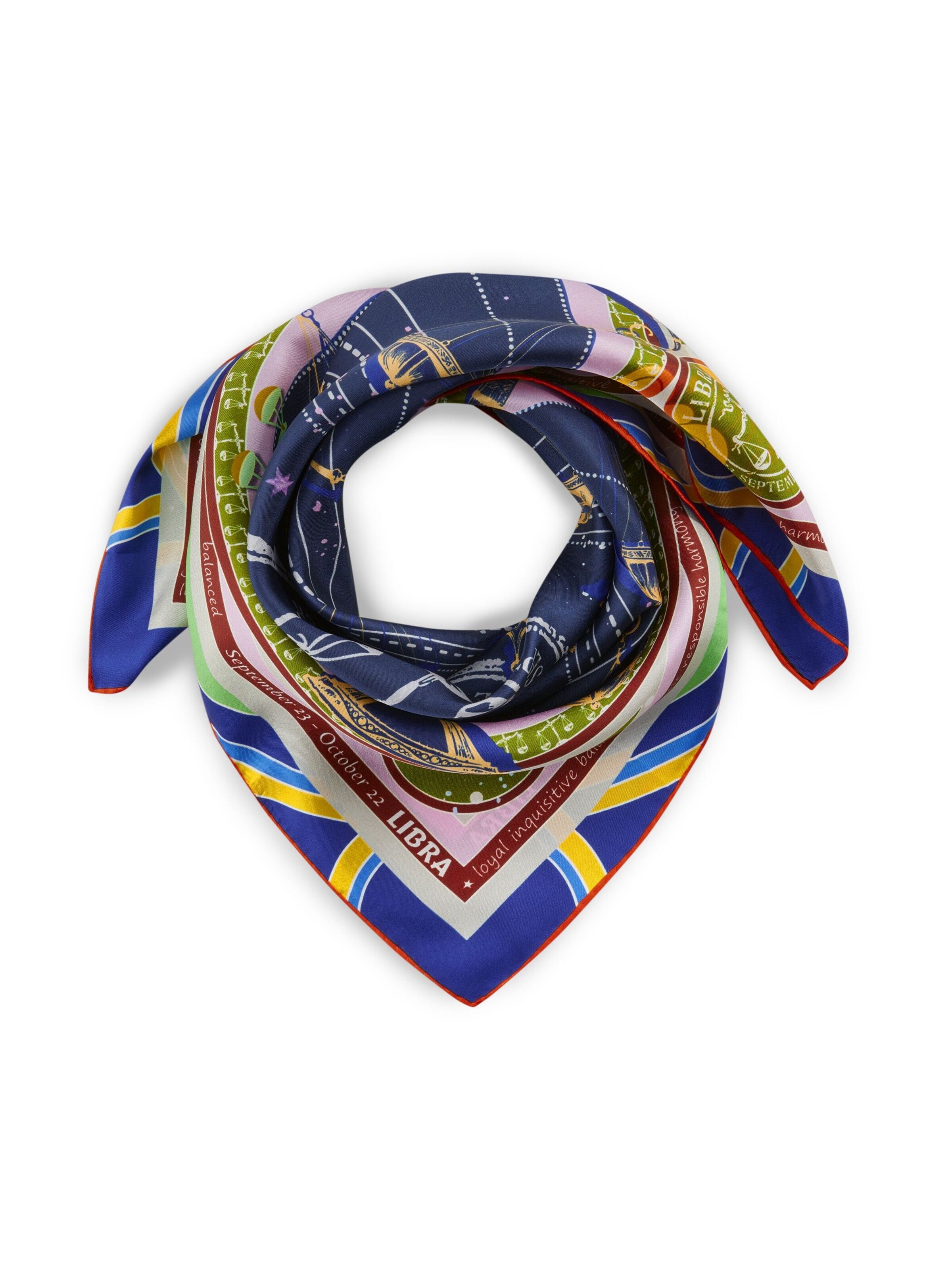 CODELLO Tuch 'Sternzeichen Waage' in Blau: Vorderseite