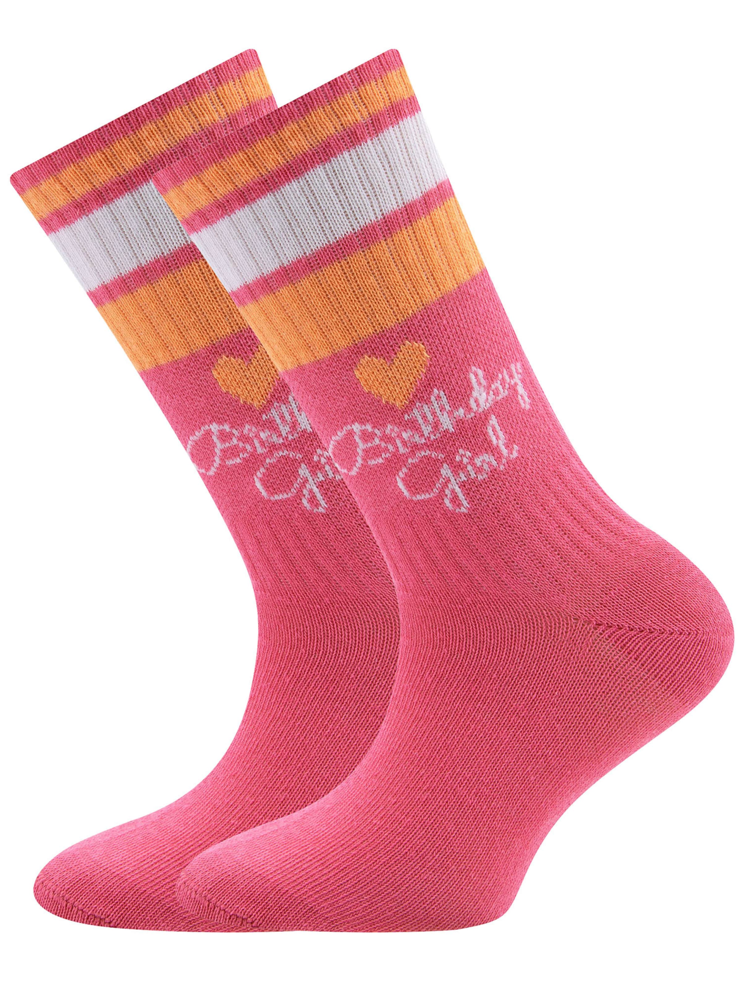 EWERS Socken &#x27;Birthday Girl&#x27; in Pink: Vorderseite
