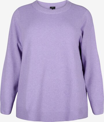 Zizzi Sweater in Purple: front