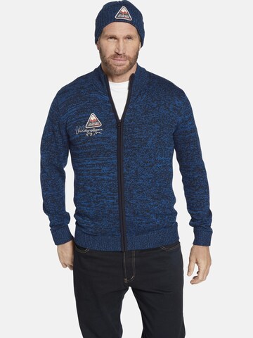 Jan Vanderstorm Strickjacke Mit Mütze ' Apke ' in Blau: predná strana