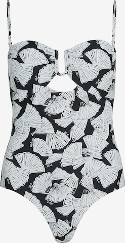 juoda Karl Lagerfeld Maudymosi kostiumėlis 'Fan': priekis