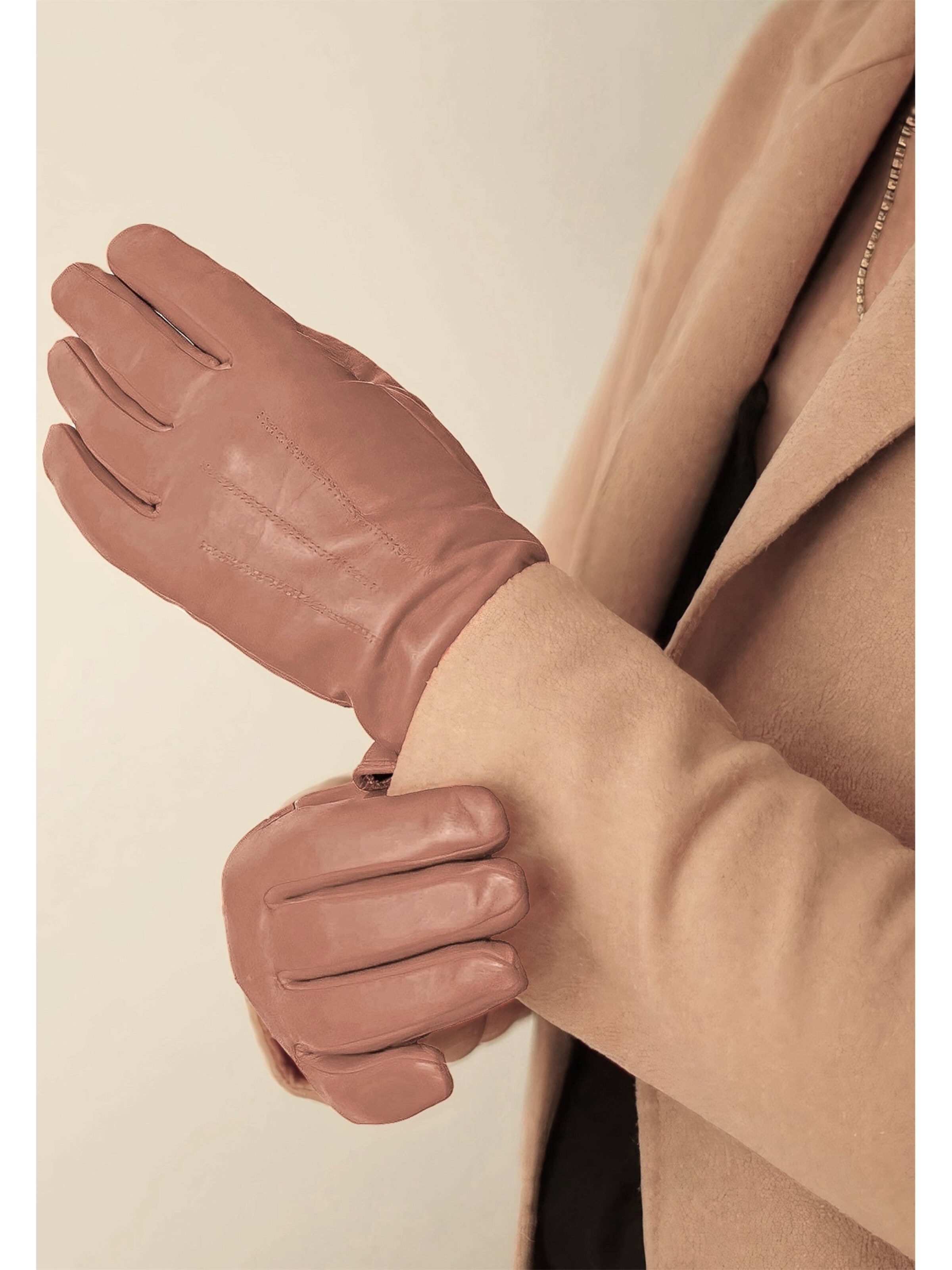 KESSLER Full Finger Gloves 'CARLA' in Beige