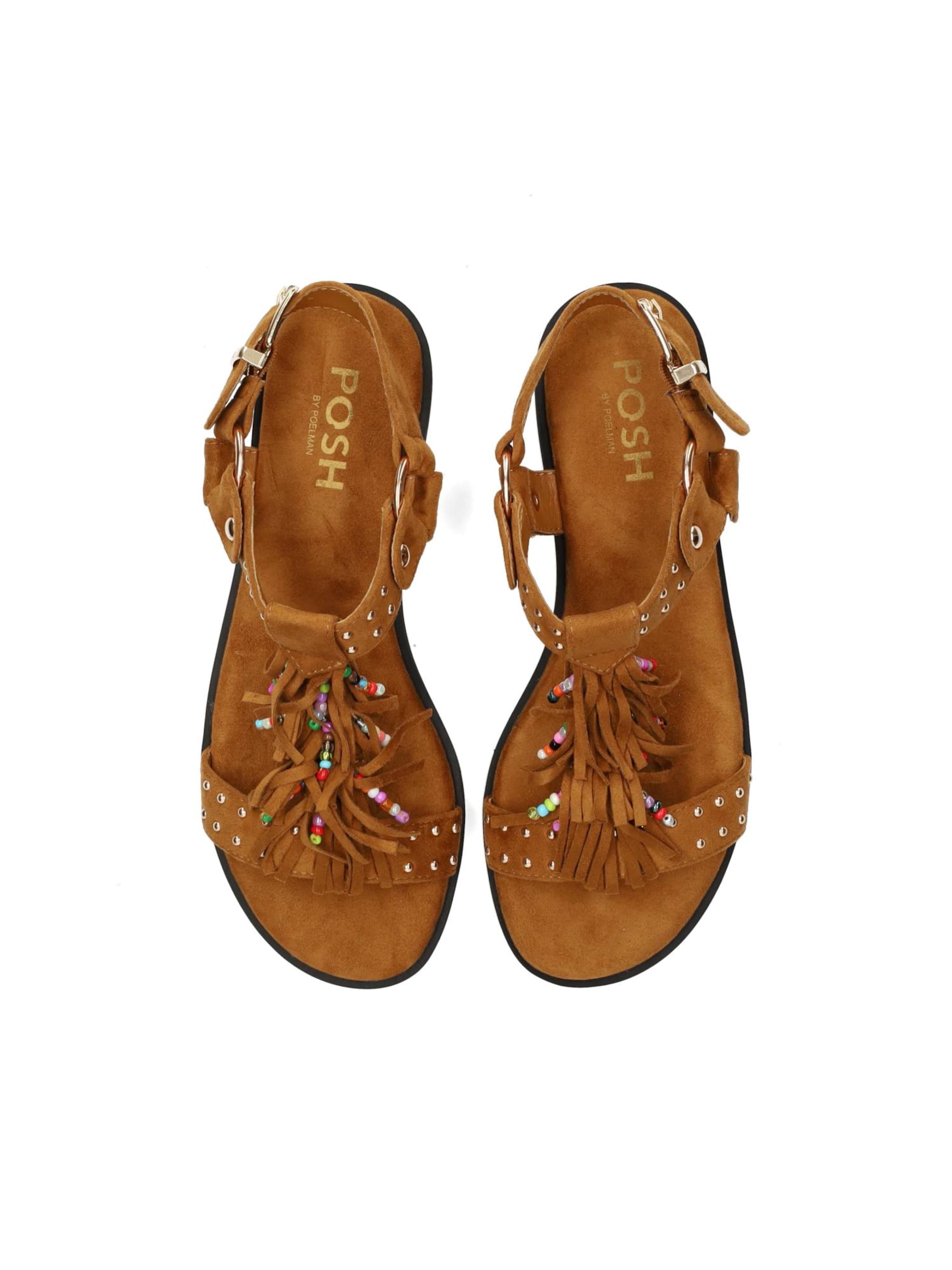 Sandales à lanières 'NATALIA ' POSH by Poelman en marron