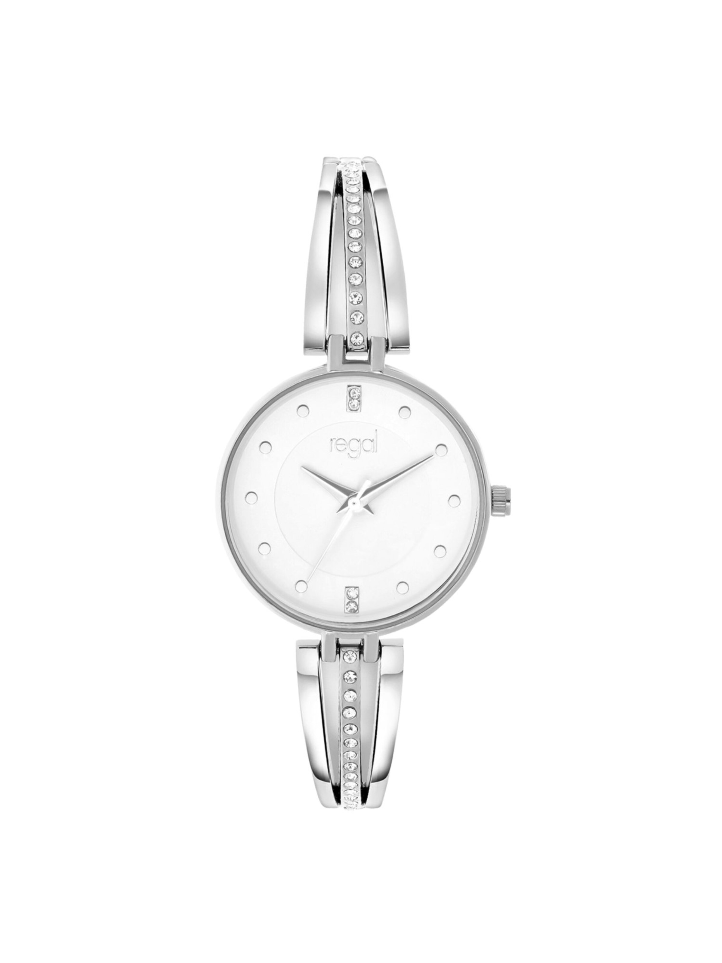 Lucardi Analoguhr in Silber: Vorderseite