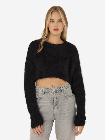Hiccup Pullover in Schwarz: Vorderseite