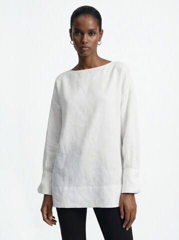 The Base Theory Блуза 'LINEN BLOUSE' в бяло: отпред