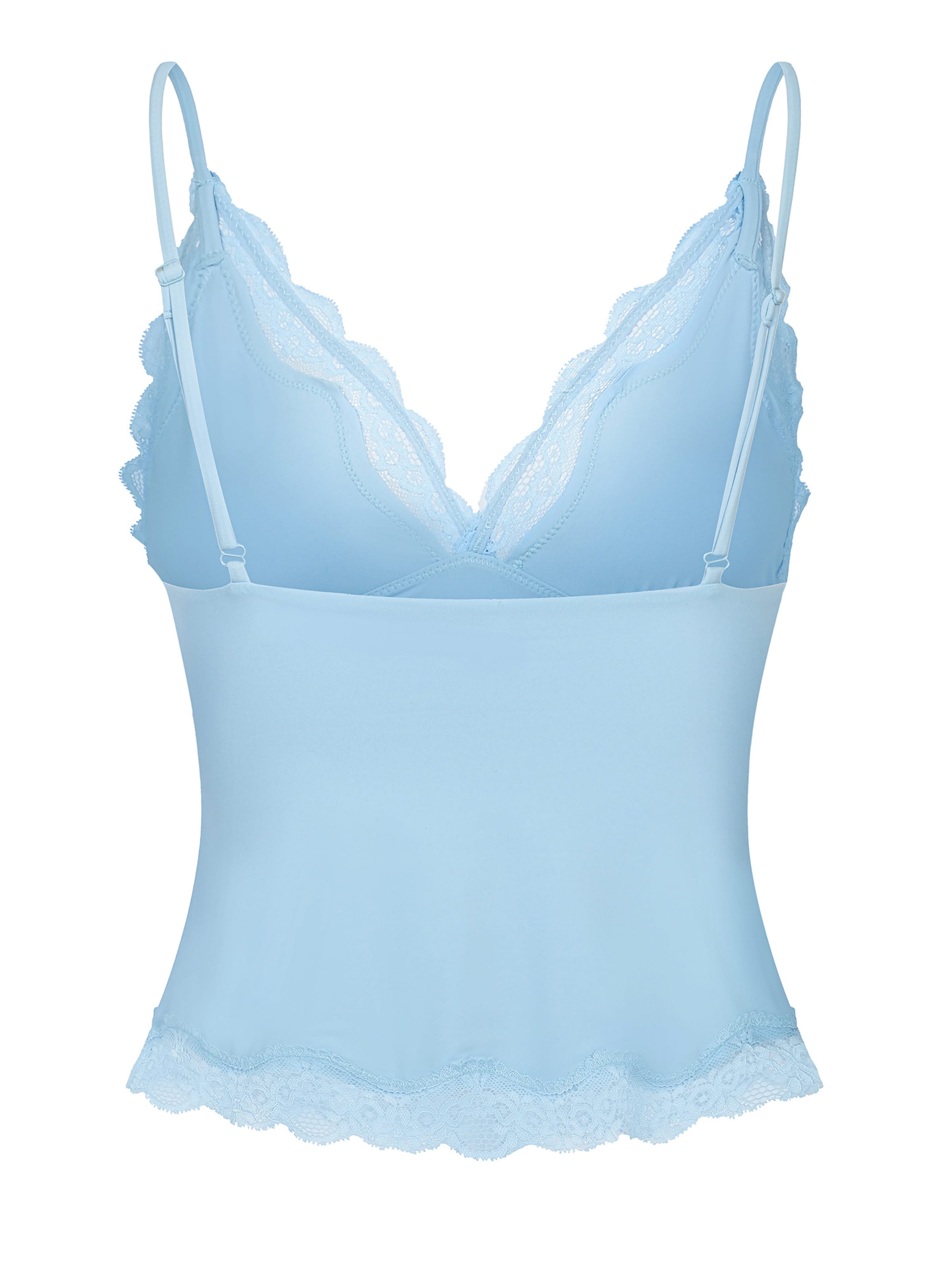 cfab (formerly creamy fabrics) - Top 'Deep Neck Lace Top' en azul