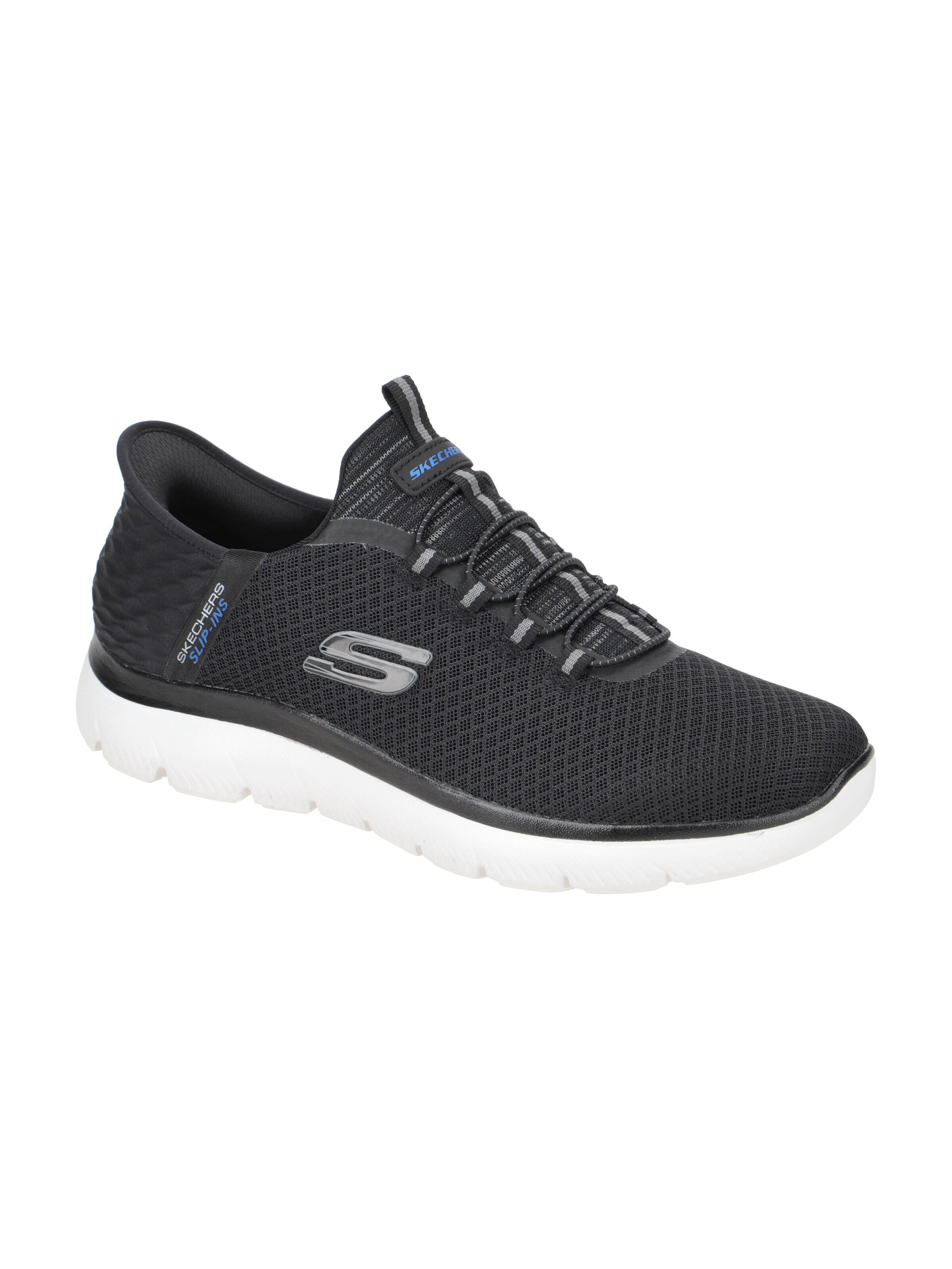SKECHERS Hausschuh 'Skechers Summits Schuhe schwarz weiß SLIP-INS 232457'‌‌‌‌‌‌‌‌ in Schwarz: Vorderseite